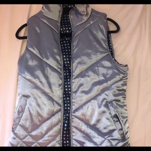 blue satin vest